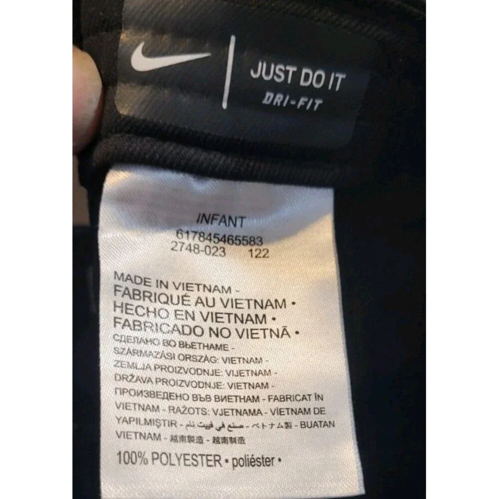 Nike Hat Cap Strapback Infant Black Dri-Fit Polyester Swoosh